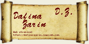 Dafina Zarin vizit kartica